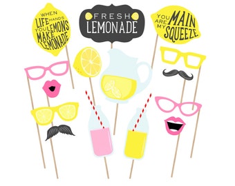 Printable Lemonade Stand Photo Booth Props - Lemonade Photobooth - Lemonade Props - Lemonade Party Printables - Lemonade Birthday Party