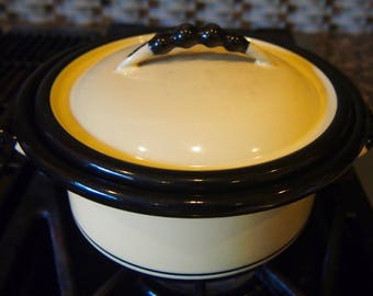 Vollrath Kook King Ware Art Deco Enamel Ware Covered Pan 1930s