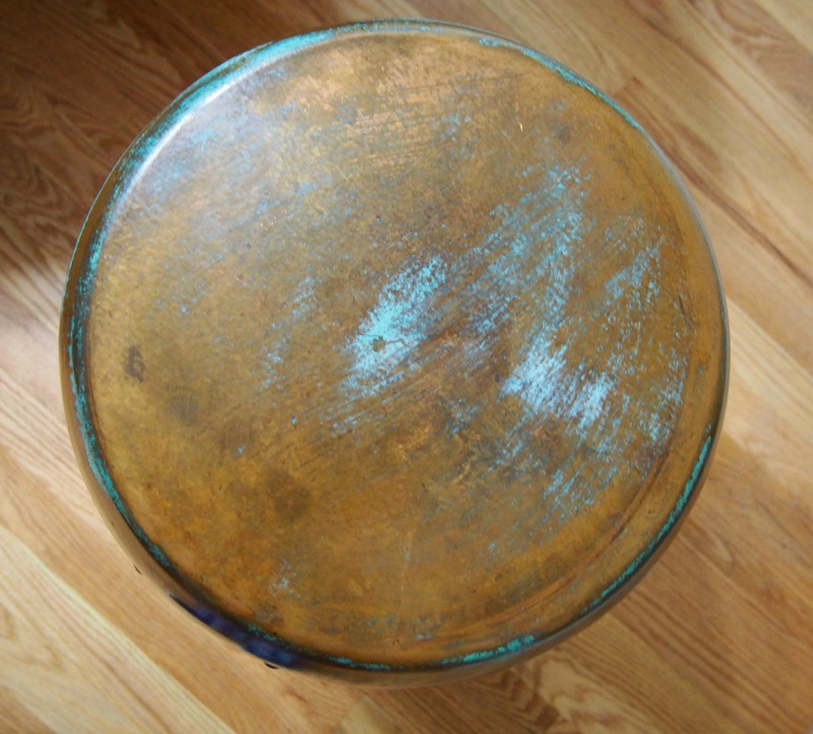 Riveted/hammered Copper Drum Table Etsy