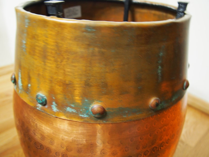 Riveted/hammered Copper Drum Table Etsy