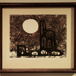 Laberterie Abstract Lithograph, Framed and Signed 1960s