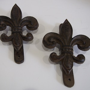 Two Vintage Cast Iron Fluer-de-Lis Door Knockers