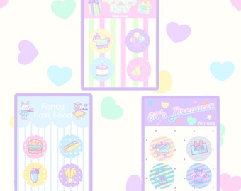 1" Button Packs Kawaii Fairy Kei Harajuku