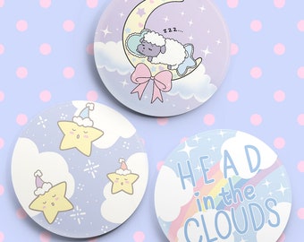 Large 2.25" Buttons Kawaii Fairy Kei Harajuku