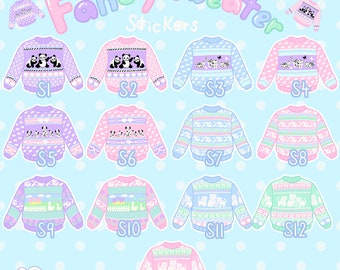 Fancy Sweater Stickers Fairy Kei Spank! Harajuku