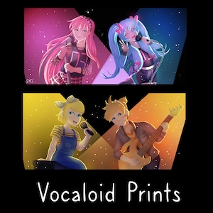 Vocaloid Prints Hatsune Miku Kagamine Rin Megurine Luka