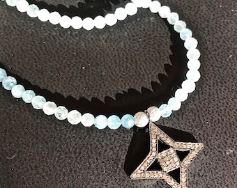 Aquamarine and Diamond Necklace