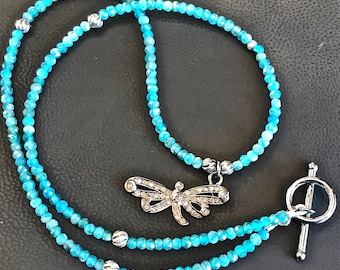Peacock Apatite and Diamond Necklace