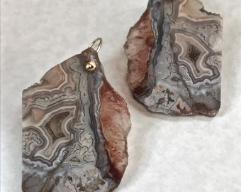Laguna Lace Agate and Gold Earrings