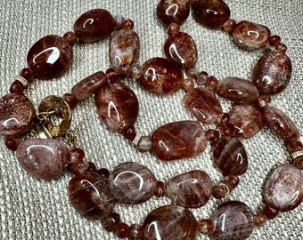 Freeform Tumbled Sunstone Necklace