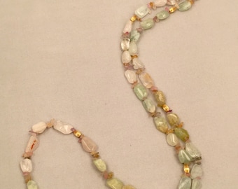 Aquamarine and Montana Sapphire Necklace with 14K Yellow Gold Accents