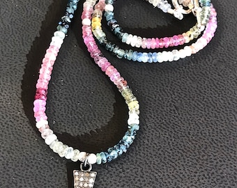 Multi-Colored Sapphire and Diamond Necklace