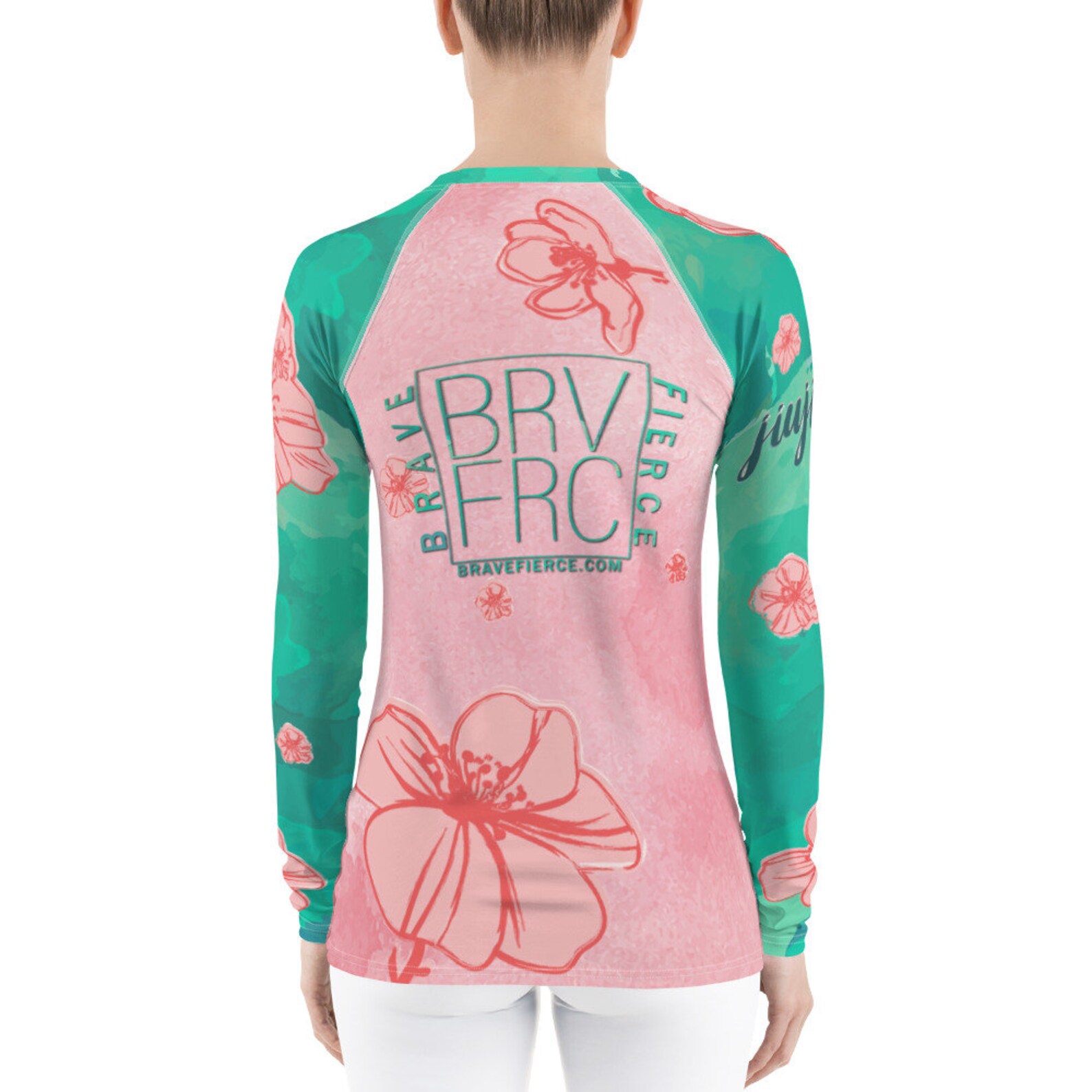 Jiujiteira Jiu Jitsu Rash Guard A Female Jiu Jitsu, Blue Teal Pink