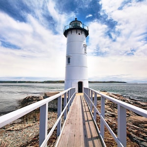 Photo Print, Portsmouth Harbor Lighthouse, Seacoast Photography, Ocean, Landscape, New England, NH, Nautical Home Decor