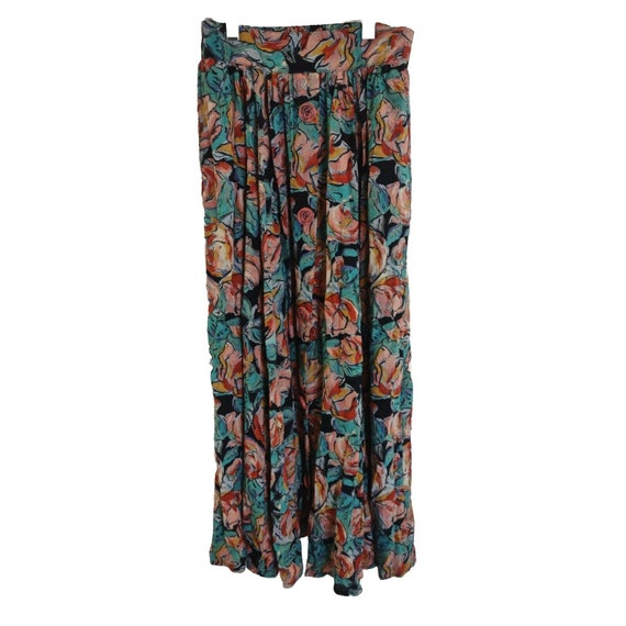 Vintage Carol Little Floral Long Skirt Rayon Pink… - image 8