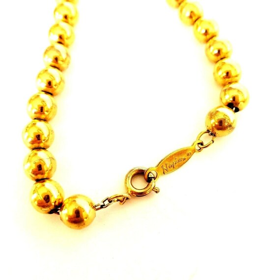 Vintage Gold Tone Napier Beaded Necklace Strung O… - image 7