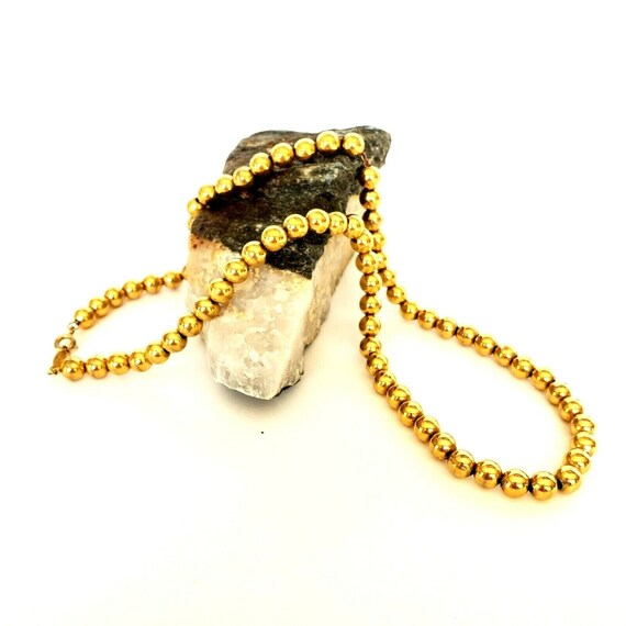 Vintage Gold Tone Napier Beaded Necklace Strung O… - image 5