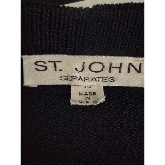 St. John Seperates Navy Cardigan MED Enamel Logo … - image 4