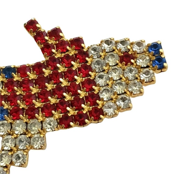 DOROTHY BAUER Fish Brooch Red White Blue Rhinesto… - image 5