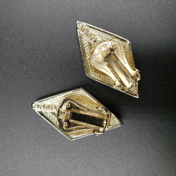Emmons Diamond Shaped Pave Set Rhinestone Earring… - image 5