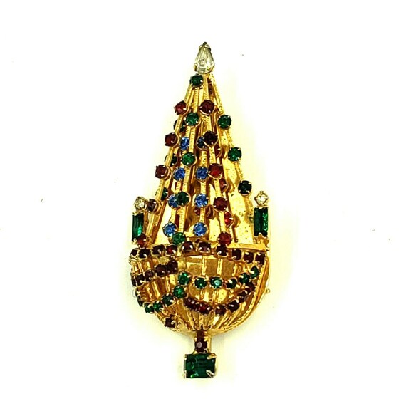 Vintage Signed Joseph Warner Christmas Tree Pin B… - image 4