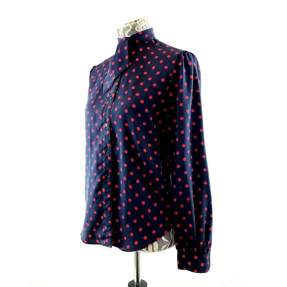 The Villager Polka Dot Two Piece Dress Navy Red B… - image 2