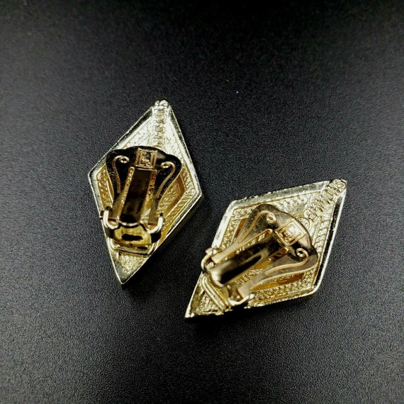 Emmons Diamond Shaped Pave Set Rhinestone Earring… - image 3