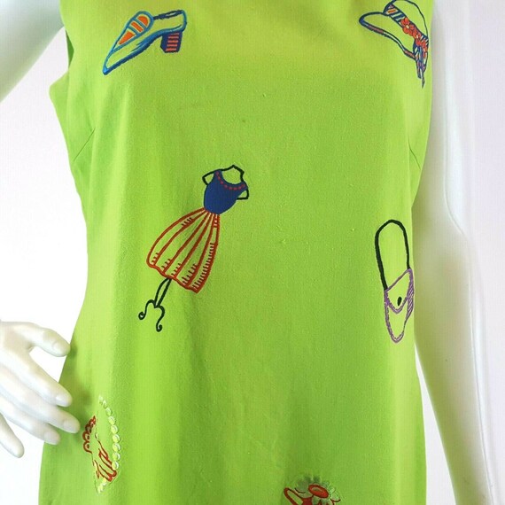 1970's Betsy's Things Lime Sheath Dress SZ 8 Line… - image 5