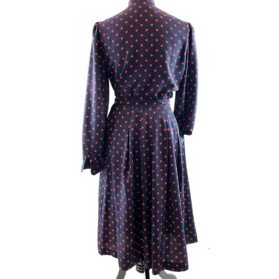 The Villager Polka Dot Two Piece Dress Navy Red B… - image 9