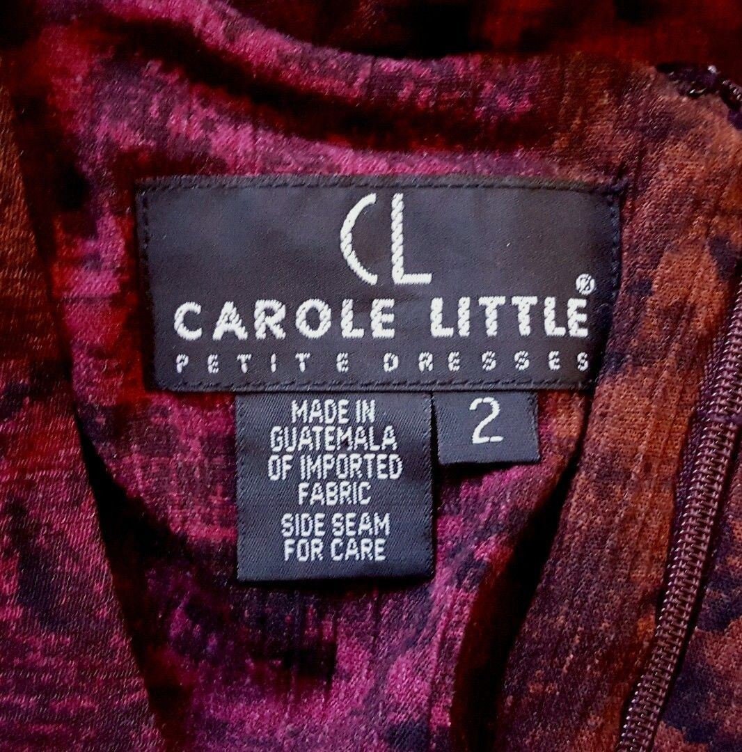 Carole Little Jacket Look Velvet and Rayon Dress Petite Size 2 New Old ...
