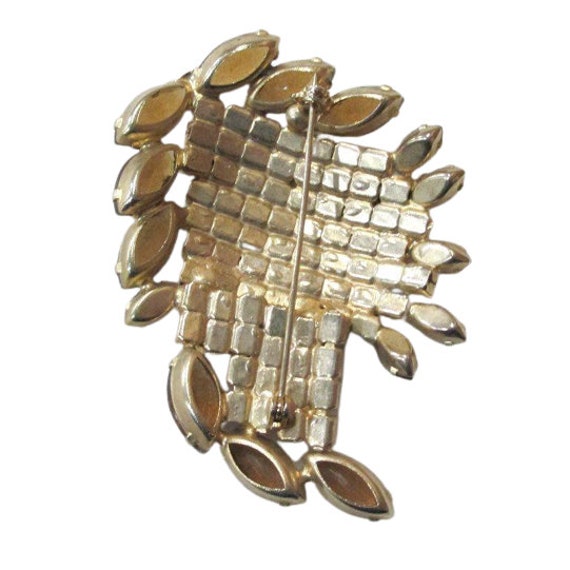 Vintage Rhinestone Brooch Brown Rootbeer Aurora B… - image 8