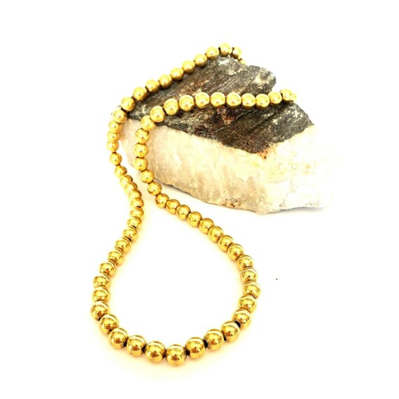 Vintage Gold Tone Napier Beaded Necklace Strung O… - image 1