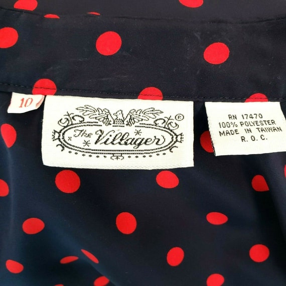 The Villager Polka Dot Two Piece Dress Navy Red B… - image 7