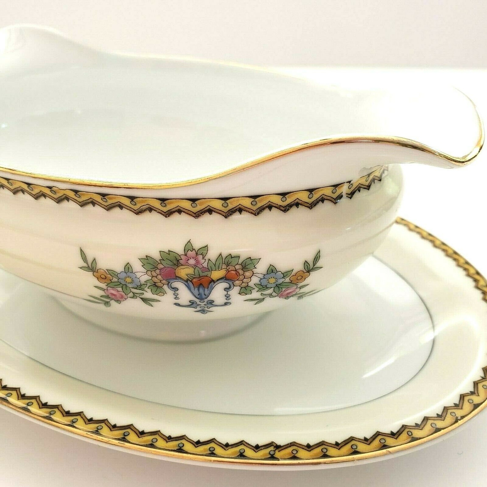 Noritake Modjeska Gravy Boat Attached Under Plate Made in Etsy