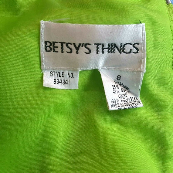 1970's Betsy's Things Lime Sheath Dress SZ 8 Line… - image 7