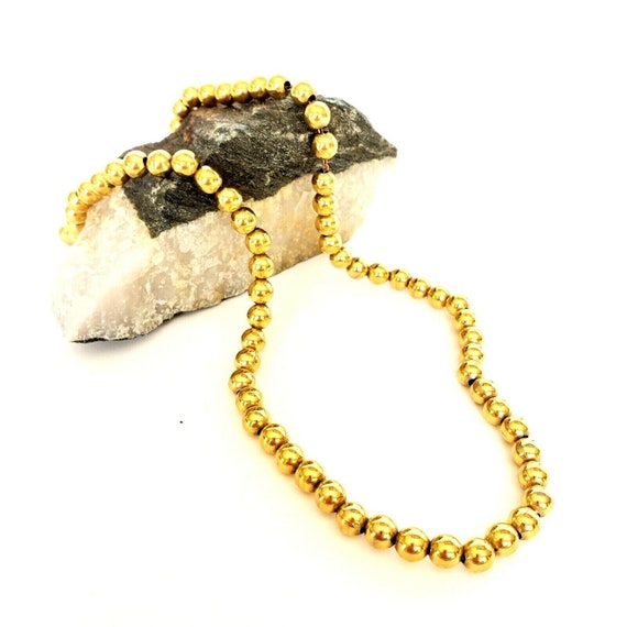 Vintage Gold Tone Napier Beaded Necklace Strung O… - image 2