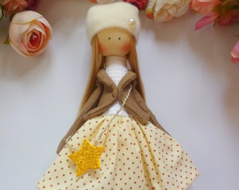 Handmade doll, Tilda dolls, Decorative Doll, Shabby Cloth dolls, ballerina doll. Fabric Doll, doll cotton, rag doll, Textile doll