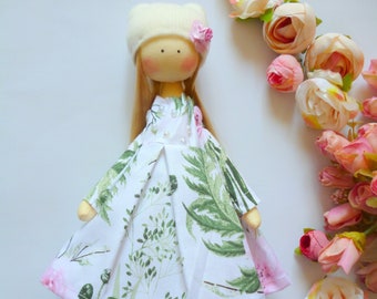 Handmade doll, Tilda dolls, Decorative Doll, Shabby Chic Nursery, Little Girl toys, Shabby Cloth dolls,ballerina doll.Fabric Doll