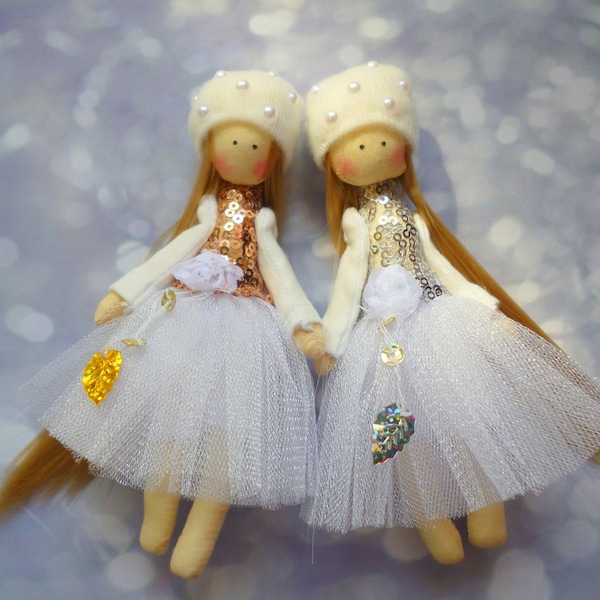 mini rag doll, textile pocket doll, Small doll, Tiny doll, Textile Angel, fabric doll, softie doll, fairy doll, baby doll, wedding gift