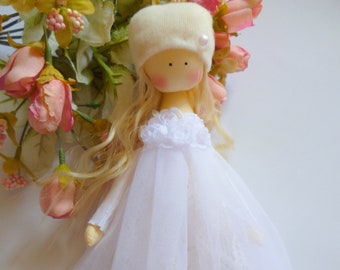 Handmade doll for girl, Fabric Doll, Rag Doll, Cloth Doll, Textile Doll, Tilda doll, Soft doll, nursery decor, ballerina doll, doll textile,