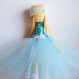 Prinses Fairy pop, aandenken pop, erfstuk pop, Art Doll 12&#39;&#39;, Blonde haar doek lappenpop, babu douche cadeau, handgemaakte pop, ballerina pop