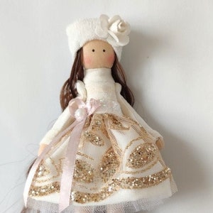 tiny doll,little doll,softie doll,dollhouse doll,textile pocket doll,mini rag doll,baby doll,Pocket travel doll,wedding gift,fairy doll