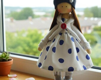 Textile doll. Fabric doll.Doll. Tilda. Tilda doll. Interior doll. Decor doll. Handmade doll. Cloth doll. Rag Doll. Cute doll Home Decoration