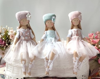 Bright gift,Fabric Doll,textile doll,Cloth doll,Gift Idea,Rag Doll,Tilda doll,Soft doll,Stuffed doll,fairy doll,ballerina doll,Princess doll