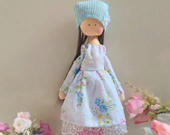 ballerina Doll, Dancing Girl, Textile doll, decorative doll, cotton rag doll, girl gift, softie doll, Handmade cloth doll, Fabric Doll,