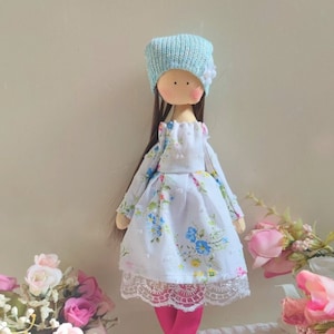 ballerina Doll, Dancing Girl, Textile doll, decorative doll, cotton rag doll, girl gift, softie doll, Handmade cloth doll, Fabric Doll,