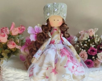 Little cloth handmade doll, stuffed doll, soft doll, Textile doll, fairy doll, princess doll, Doll Baby,  Flower Girl Gift, Darling Doll,