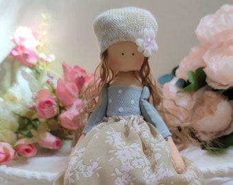 Doll tilda.Fabric Doll.Cute doll.Textile doll. Soft toy. Cloth doll. Gift Idea.Rag Doll .Home Decoration.Handmade Doll,Doll.Tilda doll