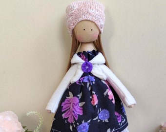 gift for girl, Fabric Doll, Rag Doll, Cloth Doll, Textile Doll, Handmade Doll, Toys For Girls, Tilda doll, Soft doll, nursery decor