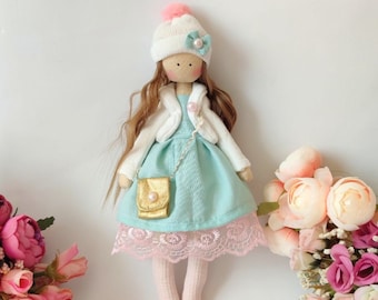 Rag Doll, stuffed doll, Toddler Girl Gift, Ballerina Toy, creative fabric doll, perfect gift, Textile doll, Cloth doll, fairy doll,ooak doll